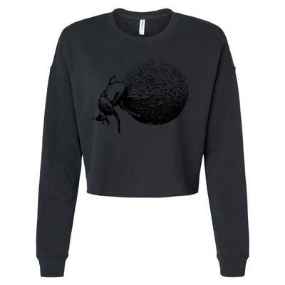 Dung Beetle Rolling Dung Ball African Wildlife Cropped Pullover Crew