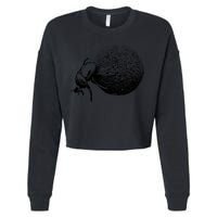 Dung Beetle Rolling Dung Ball African Wildlife Cropped Pullover Crew