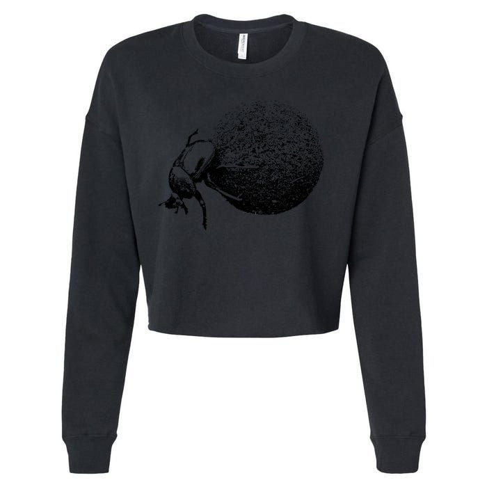 Dung Beetle Rolling Dung Ball African Wildlife Cropped Pullover Crew