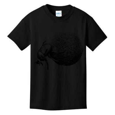 Dung Beetle Rolling Dung Ball African Wildlife Kids T-Shirt