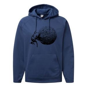 Dung Beetle Rolling Dung Ball African Wildlife Performance Fleece Hoodie