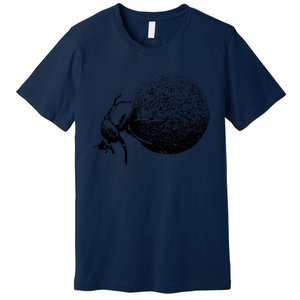 Dung Beetle Rolling Dung Ball African Wildlife Premium T-Shirt