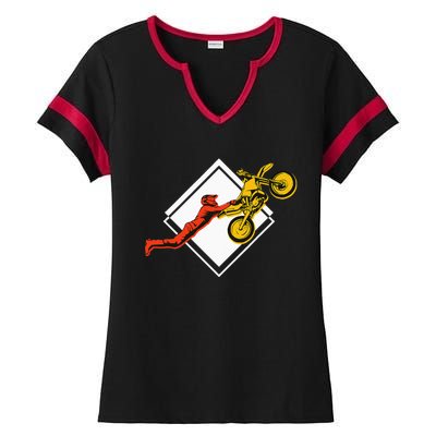 Dirt Bike Riding MX Motocross Supercross Ladies Halftime Notch Neck Tee