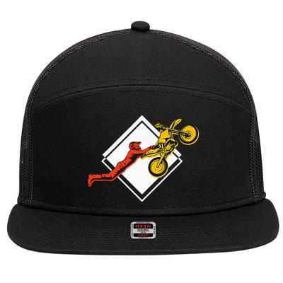Dirt Bike Riding MX Motocross Supercross 7 Panel Mesh Trucker Snapback Hat