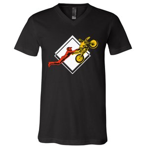 Dirt Bike Riding MX Motocross Supercross V-Neck T-Shirt