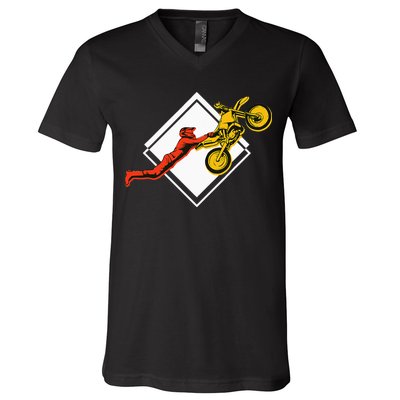 Dirt Bike Riding MX Motocross Supercross V-Neck T-Shirt