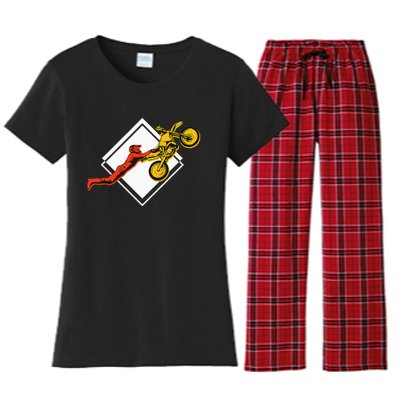 Dirt Bike Riding MX Motocross Supercross Women's Flannel Pajama Set