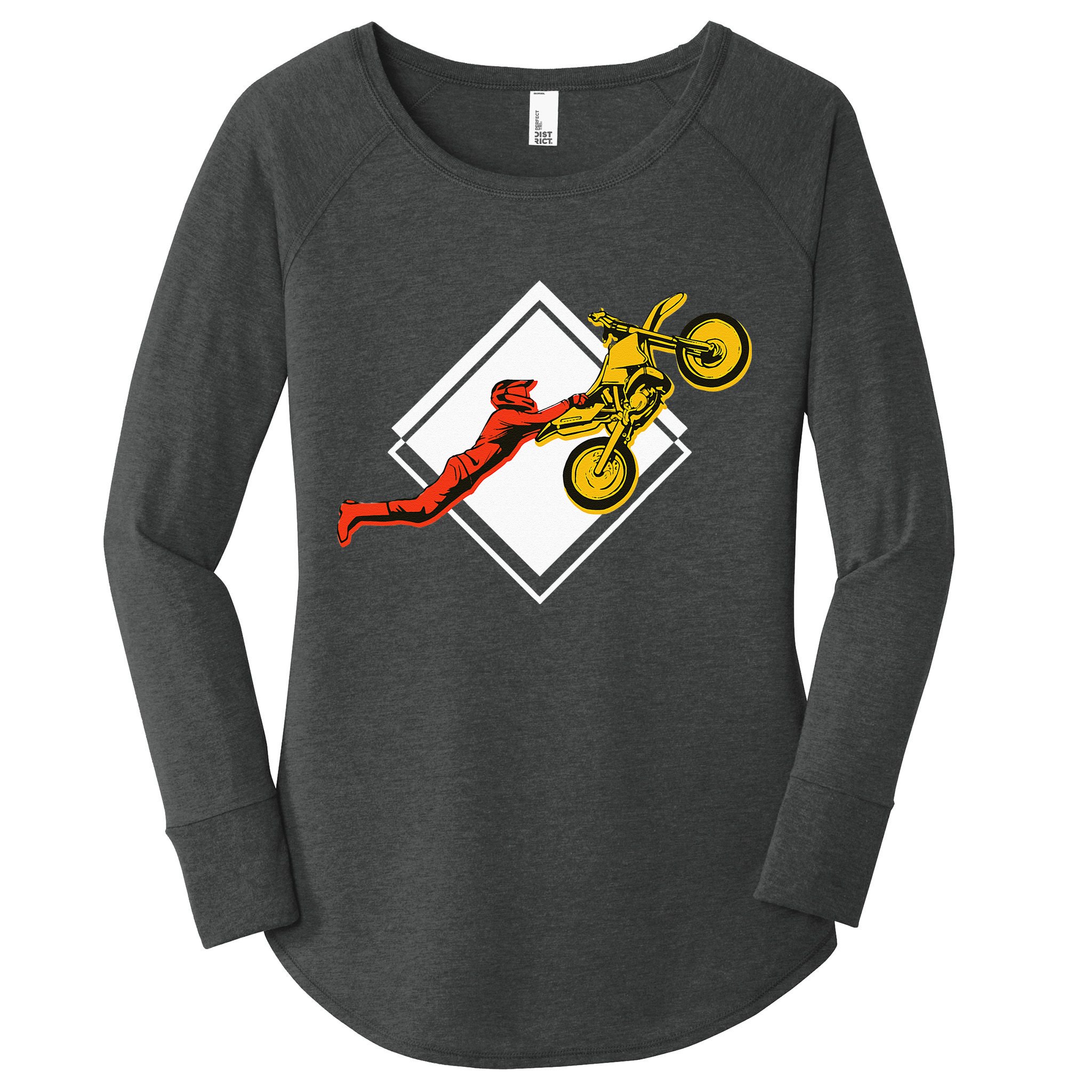 Dirt Bike Riding MX Motocross Supercross Women's Perfect Tri Tunic Long Sleeve Shirt