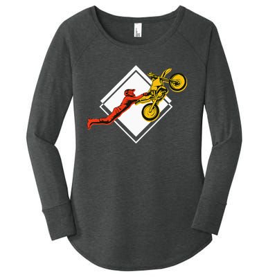 Dirt Bike Riding MX Motocross Supercross Women's Perfect Tri Tunic Long Sleeve Shirt