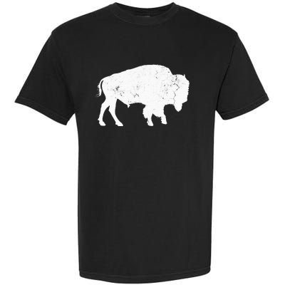 Distressed Buffalo Retro Bison Animal Lover Garment-Dyed Heavyweight T-Shirt