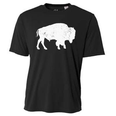 Distressed Buffalo Retro Bison Animal Lover Cooling Performance Crew T-Shirt