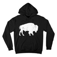 Distressed Buffalo Retro Bison Animal Lover Hoodie