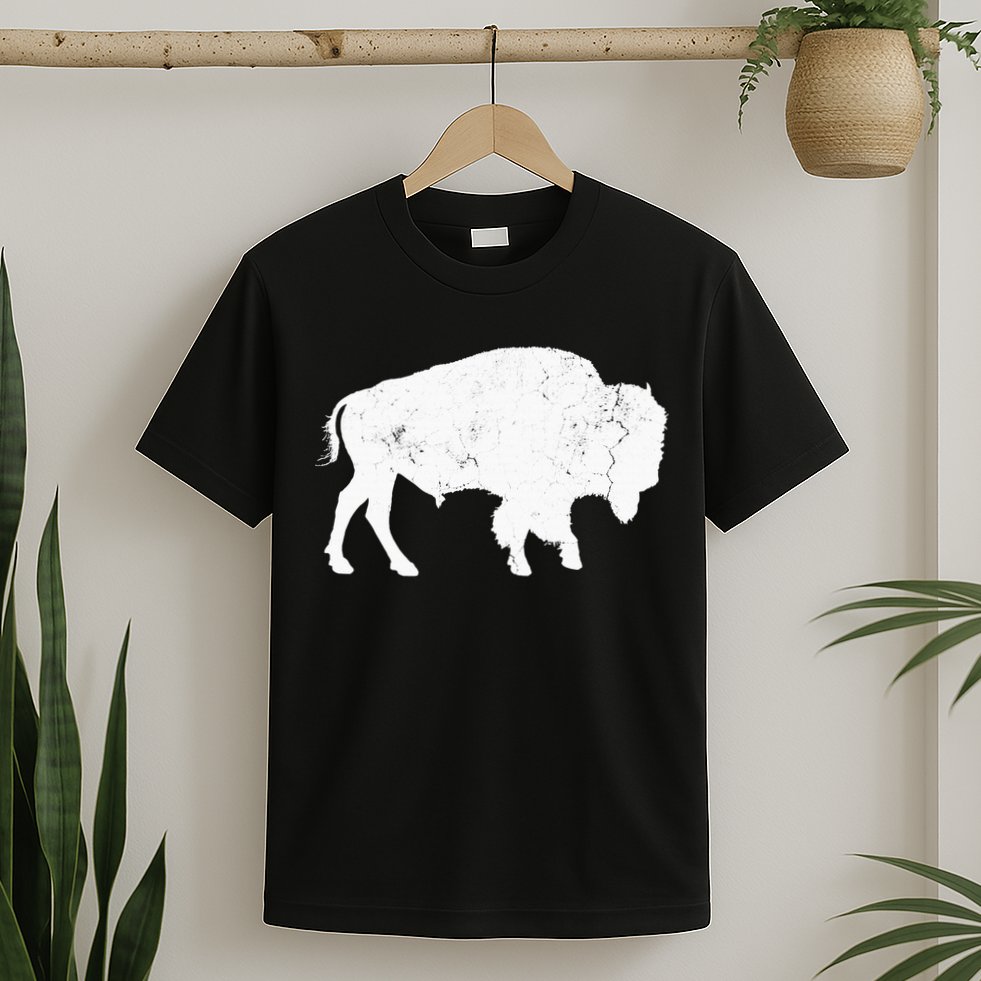 Distressed Buffalo Retro Bison Animal Lover T-Shirt
