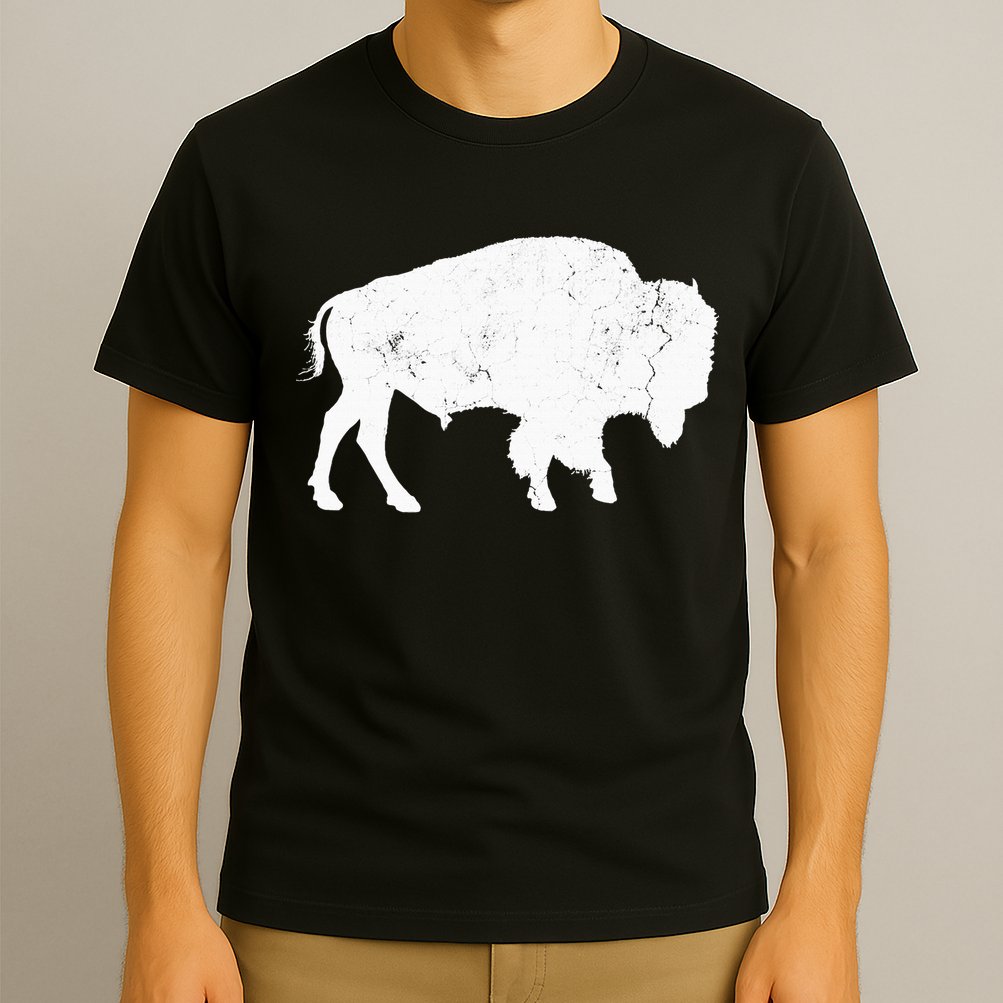 Distressed Buffalo Retro Bison Animal Lover T-Shirt