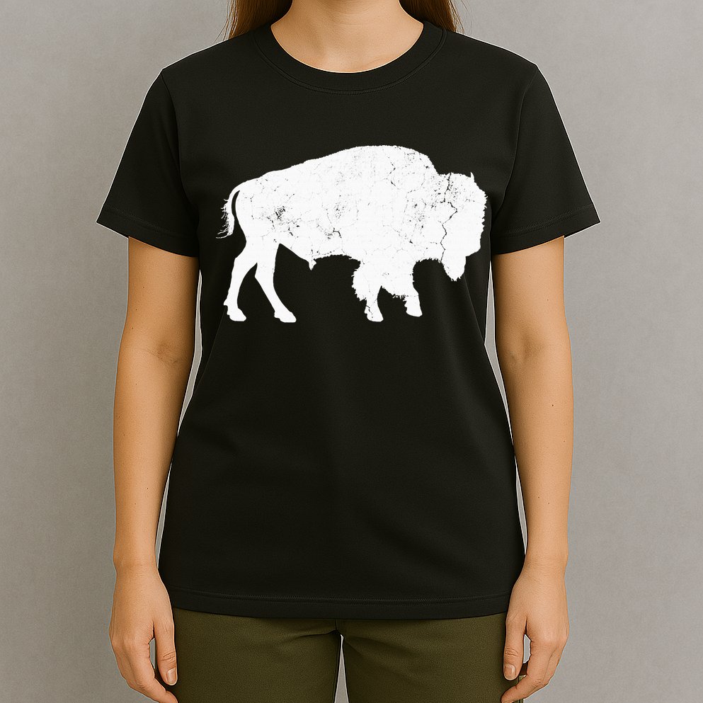 Distressed Buffalo Retro Bison Animal Lover T-Shirt