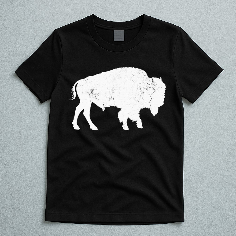 Distressed Buffalo Retro Bison Animal Lover T-Shirt
