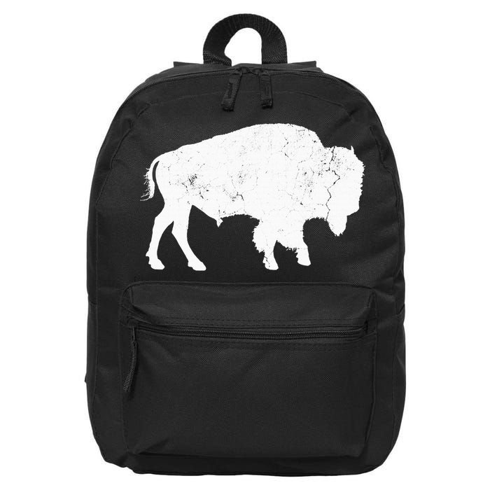 Distressed Buffalo Retro Bison Animal Lover 16 in Basic Backpack