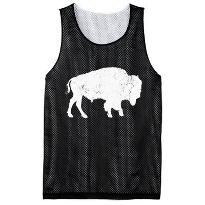 Distressed Buffalo Retro Bison Animal Lover Mesh Reversible Basketball Jersey Tank