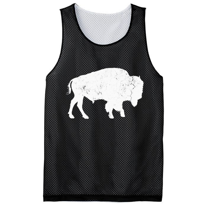 Distressed Buffalo Retro Bison Animal Lover Mesh Reversible Basketball Jersey Tank