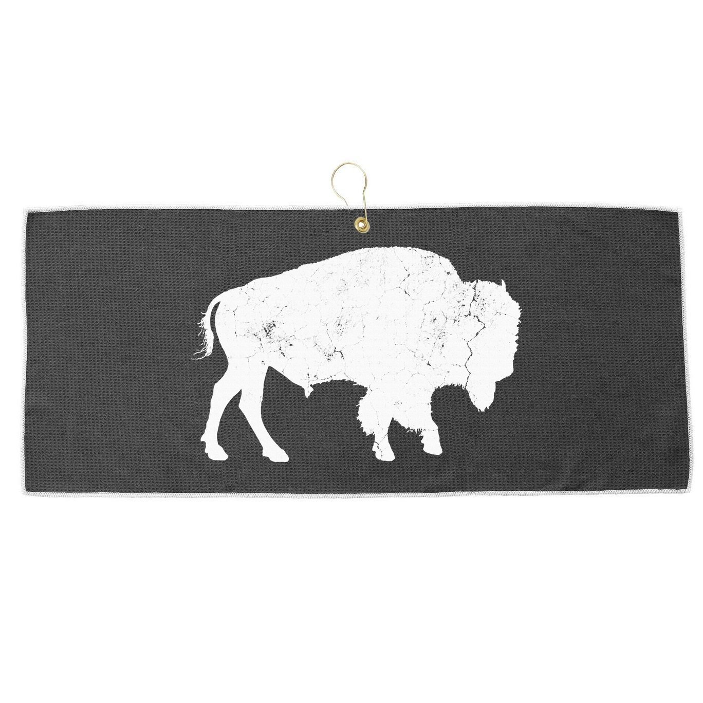 Distressed Buffalo Retro Bison Animal Lover Large Microfiber Waffle Golf Towel