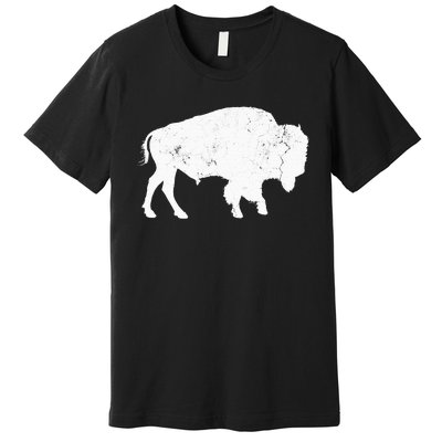 Distressed Buffalo Retro Bison Animal Lover Premium T-Shirt