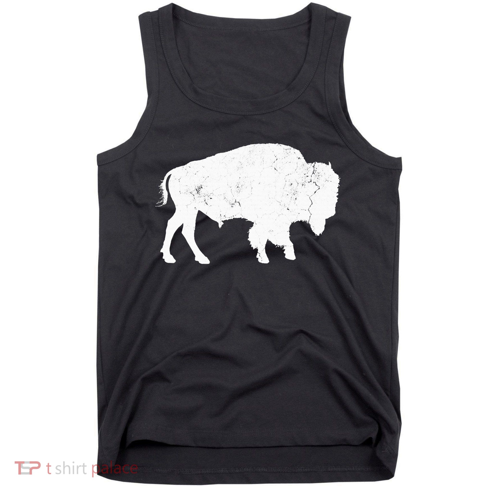 Distressed Buffalo Retro Bison Animal Lover Tank Top