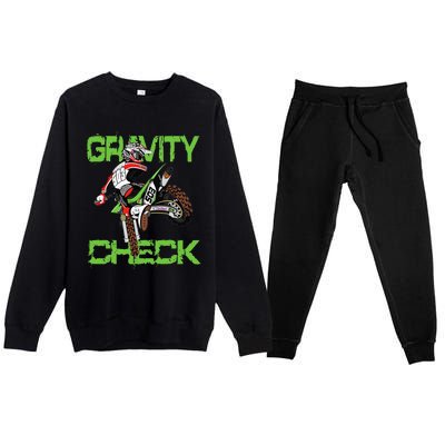 Dirt Bike Rider Motocross Premium Crewneck Sweatsuit Set