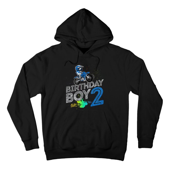 Dirt Bike Rider 2 Years Old Motocross 2nd Birthday Boy Hoodie