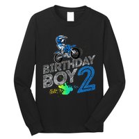 Dirt Bike Rider 2 Years Old Motocross 2nd Birthday Boy Long Sleeve Shirt