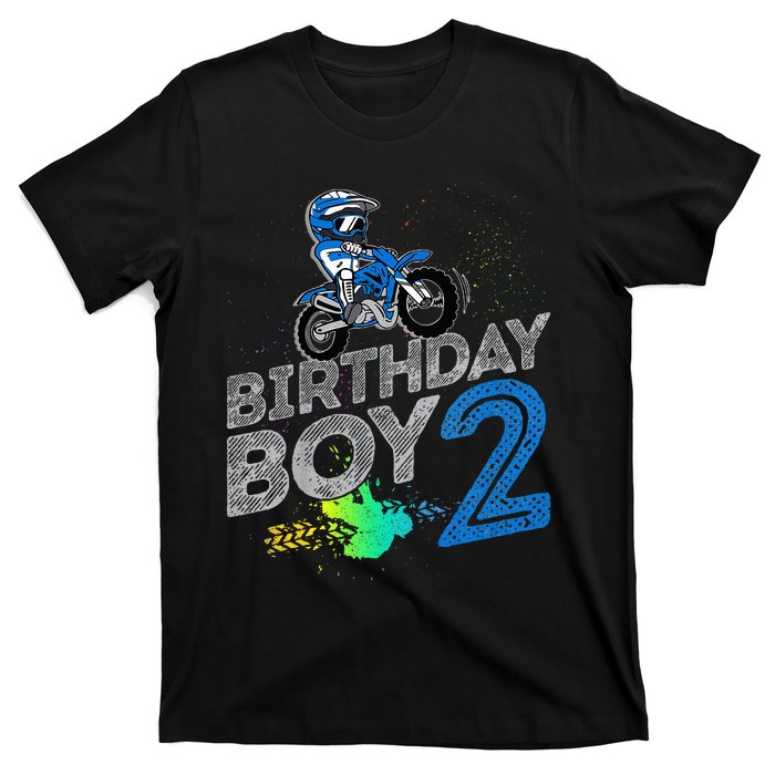 Dirt Bike Rider 2 Years Old Motocross 2nd Birthday Boy T-Shirt