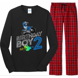 Dirt Bike Rider 2 Years Old Motocross 2nd Birthday Boy Long Sleeve Pajama Set