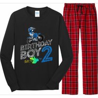 Dirt Bike Rider 2 Years Old Motocross 2nd Birthday Boy Long Sleeve Pajama Set