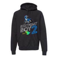 Dirt Bike Rider 2 Years Old Motocross 2nd Birthday Boy Premium Hoodie