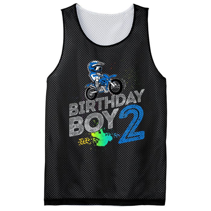 Dirt Bike Rider 2 Years Old Motocross 2nd Birthday Boy Mesh Reversible Basketball Jersey Tank