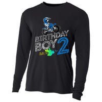 Dirt Bike Rider 2 Years Old Motocross 2nd Birthday Boy Cooling Performance Long Sleeve Crew