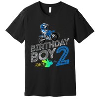 Dirt Bike Rider 2 Years Old Motocross 2nd Birthday Boy Premium T-Shirt