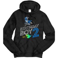 Dirt Bike Rider 2 Years Old Motocross 2nd Birthday Boy Tie Dye Hoodie