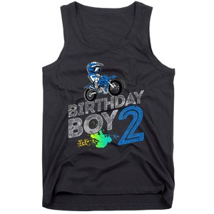 Dirt Bike Rider 2 Years Old Motocross 2nd Birthday Boy Tank Top