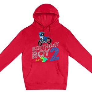 Dirt Bike Rider 2 Years Old Motocross 2nd Birthday Boy Premium Pullover Hoodie