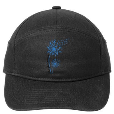 Dandelion Blue Ribbon Child Abuse Awareness Foster Care Stop The Abuse 7-Panel Snapback Hat