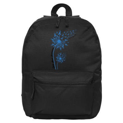 Dandelion Blue Ribbon Child Abuse Awareness Foster Care Stop The Abuse 16 in Basic Backpack