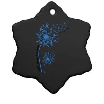 Dandelion Blue Ribbon Child Abuse Awareness Foster Care Stop The Abuse Ceramic Star Ornament