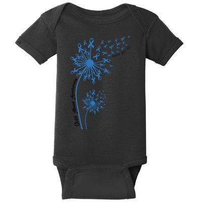 Dandelion Blue Ribbon Child Abuse Awareness Foster Care Stop The Abuse Baby Bodysuit
