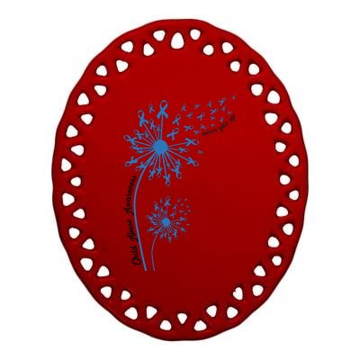 Dandelion Blue Ribbon Child Abuse Awareness Foster Care Stop The Abuse Ceramic Oval Ornament