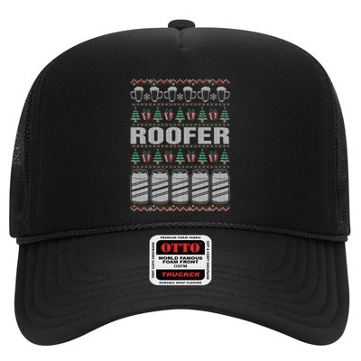 Drinking Beer Roofer Ugly Christmas Trucker Hat