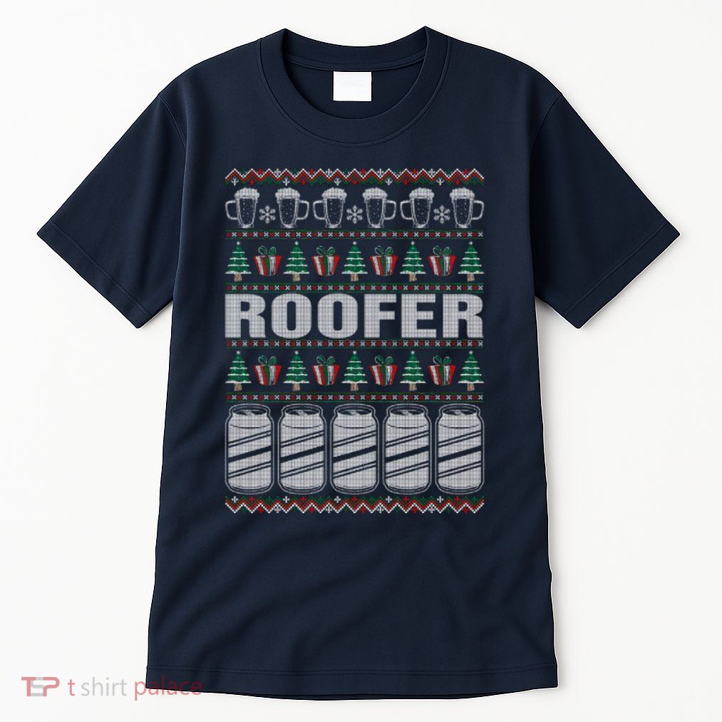 Drinking Beer Roofer Ugly Christmas Tall T-Shirt