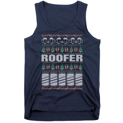 Drinking Beer Roofer Ugly Christmas Tank Top