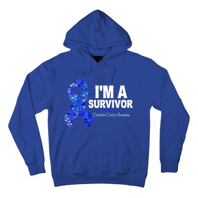 Dark Blue Ribbon Cancer Survivor Colorectal Cancer Awareness Cute Gift Hoodie