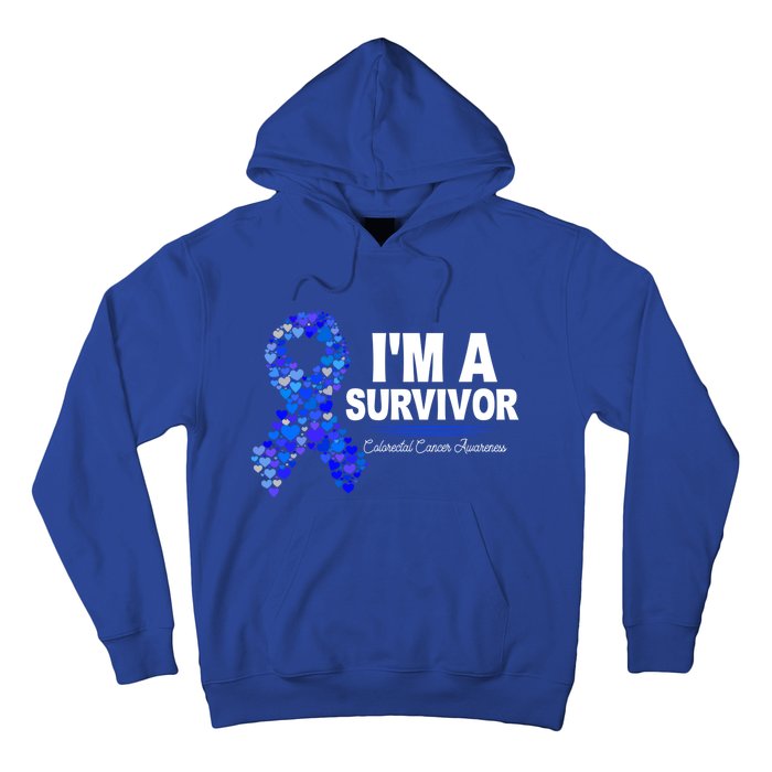 Dark Blue Ribbon Cancer Survivor Colorectal Cancer Awareness Cute Gift Hoodie