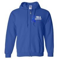 Dark Blue Ribbon Cancer Survivor Colorectal Cancer Awareness Cute Gift Full Zip Hoodie